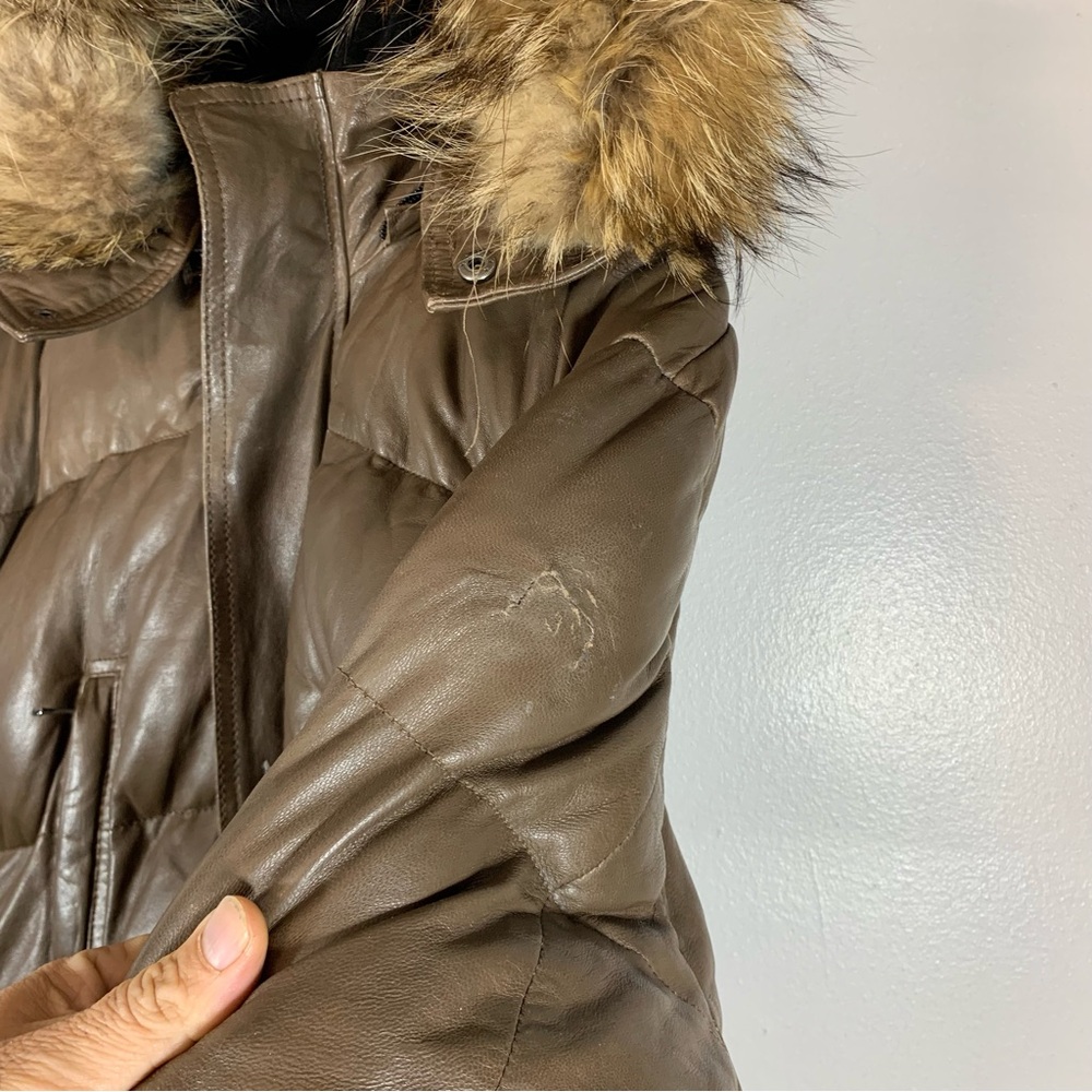 Bod and christenson unisex winter parka leather jacket - Picture 4 of 13